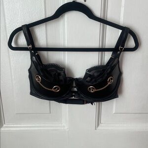 Honey Birdette Black Bra with Gold Chain Detail